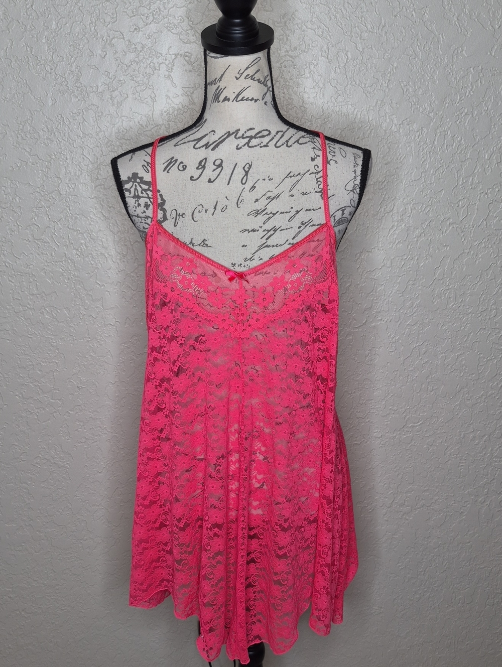 In Bloom By Jonquil Floral Lace Slip, Nightgown, Lingerie Pink Size XL